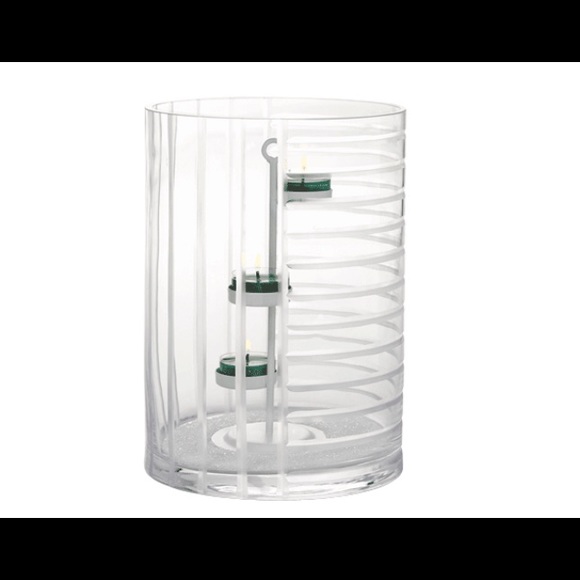 Linear Lines Glass Hurricane Candle Holders - Picture 4 of 4